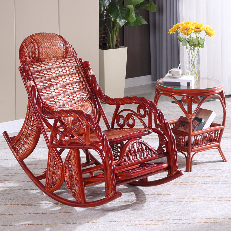 Modern Wicker Rocking Chair in Brown Rocker Chair for Living Room