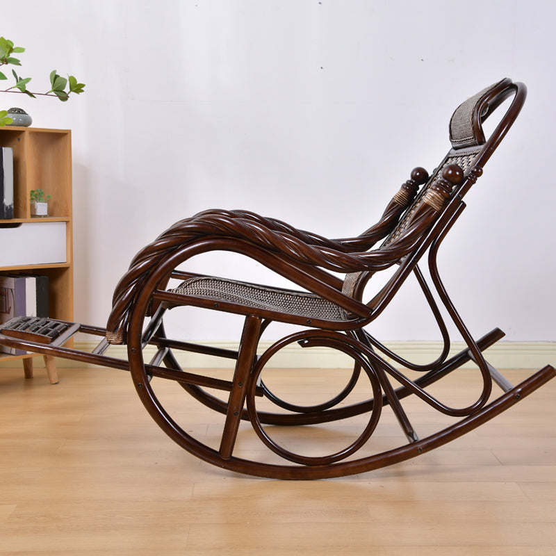 Modern Wicker Rocking Chair in Brown Rocker Chair for Living Room