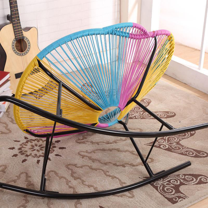 Modern Woven Rope Rocking Chair with Light Legs Rocker Chair