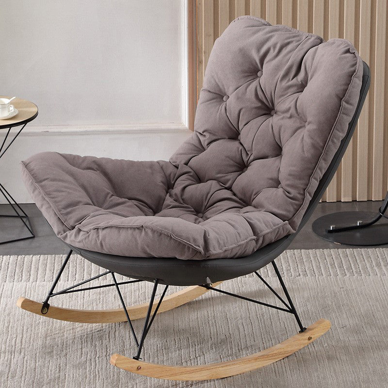 Contemporary Rocking Chair Upholstered Tufted Cushions with Light Legs Glider