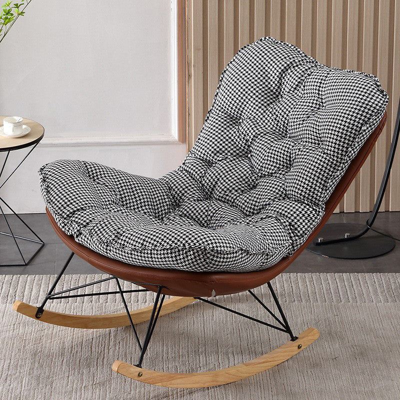 Contemporary Rocking Chair Upholstered Tufted Cushions with Light Legs Glider