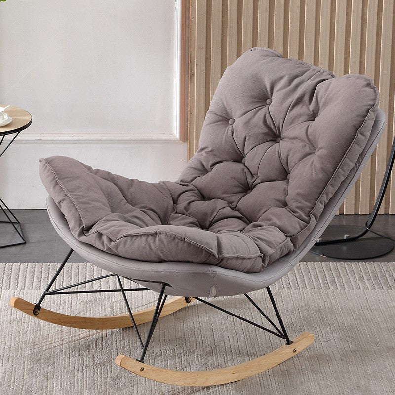 Contemporary Rocking Chair Upholstered Tufted Cushions with Light Legs Glider