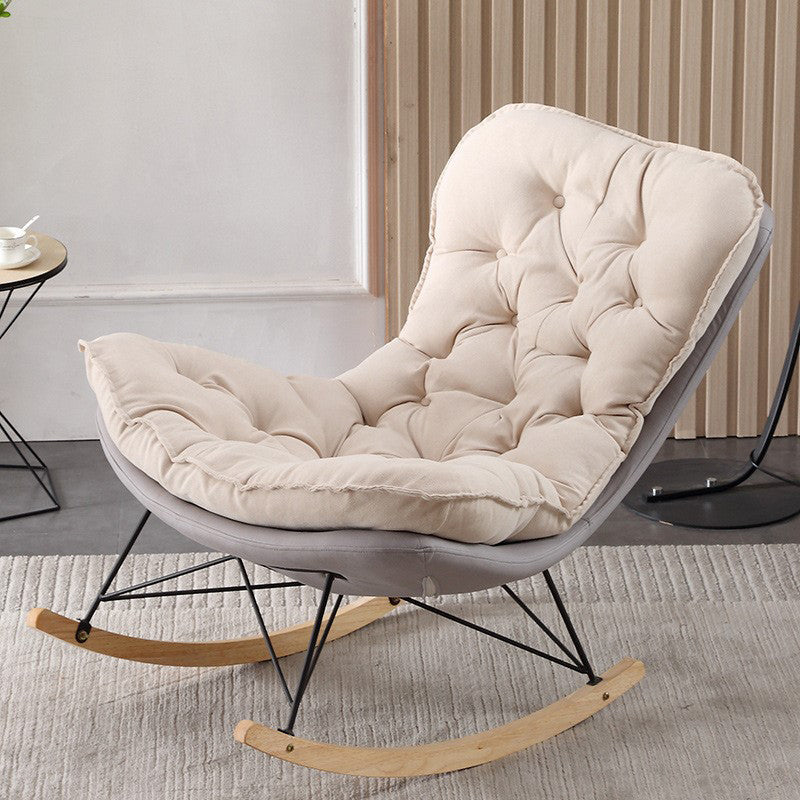 Contemporary Rocking Chair Upholstered Tufted Cushions with Light Legs Glider