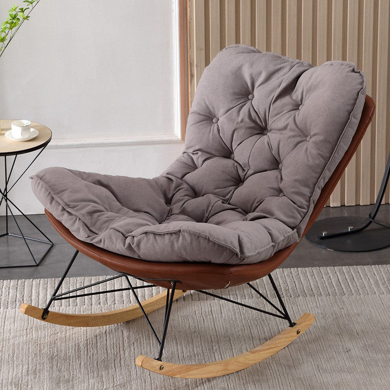 Contemporary Rocking Chair Upholstered Tufted Cushions with Light Legs Glider