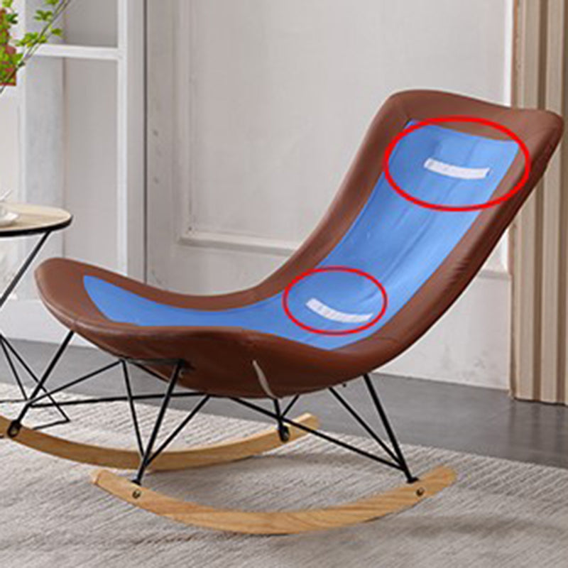 Contemporary Rocking Chair Upholstered Tufted Cushions with Light Legs Glider