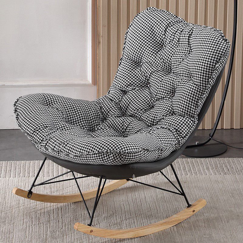 Contemporary Rocking Chair Upholstered Tufted Cushions with Light Legs Glider