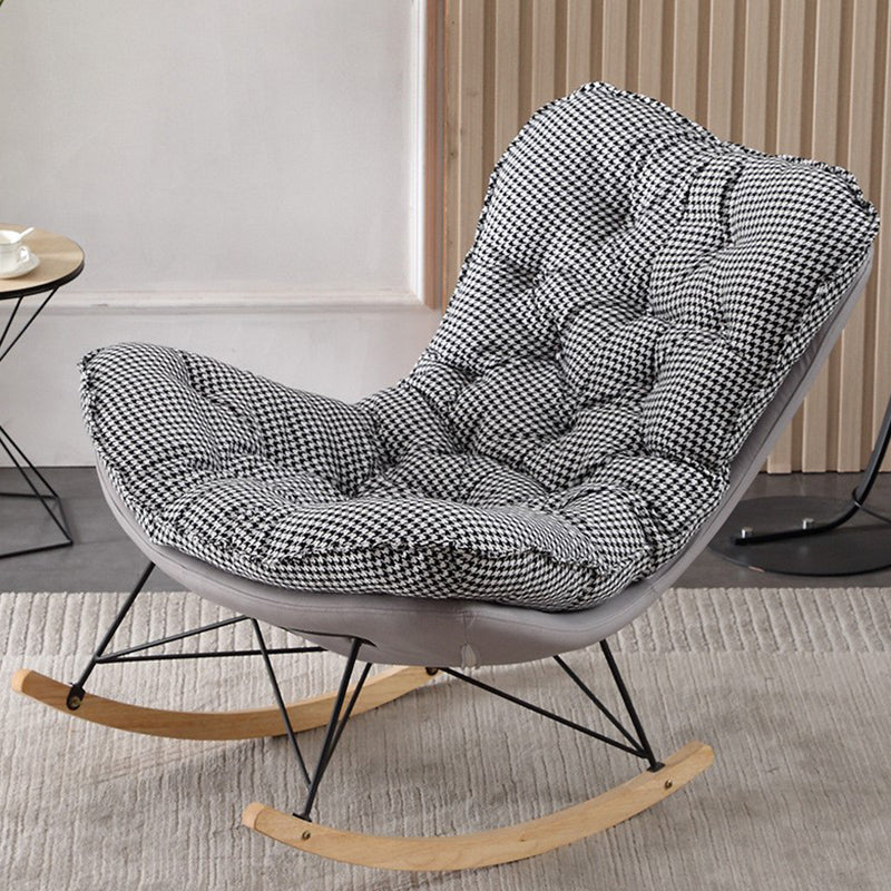 Contemporary Rocking Chair Upholstered Tufted Cushions with Light Legs Glider