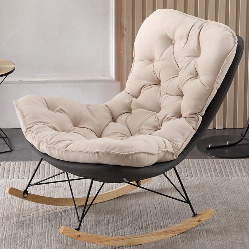 Contemporary Rocking Chair Upholstered Tufted Cushions with Light Legs Glider