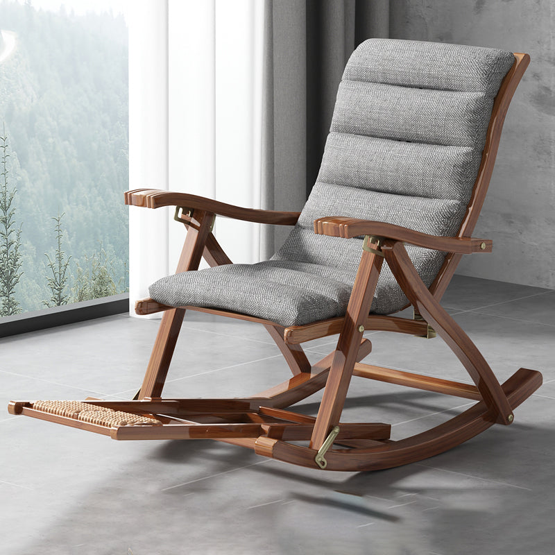 Modern Wood Rocking Chair Folding with Cotton Cushion for Home Decor