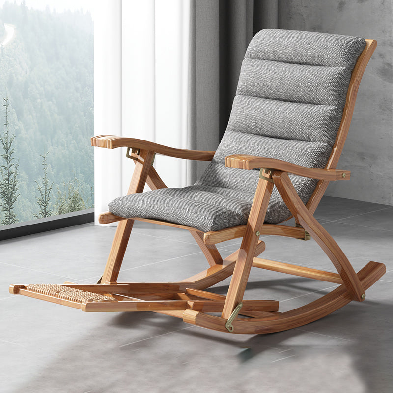 Modern Wood Rocking Chair Folding with Cotton Cushion for Home Decor