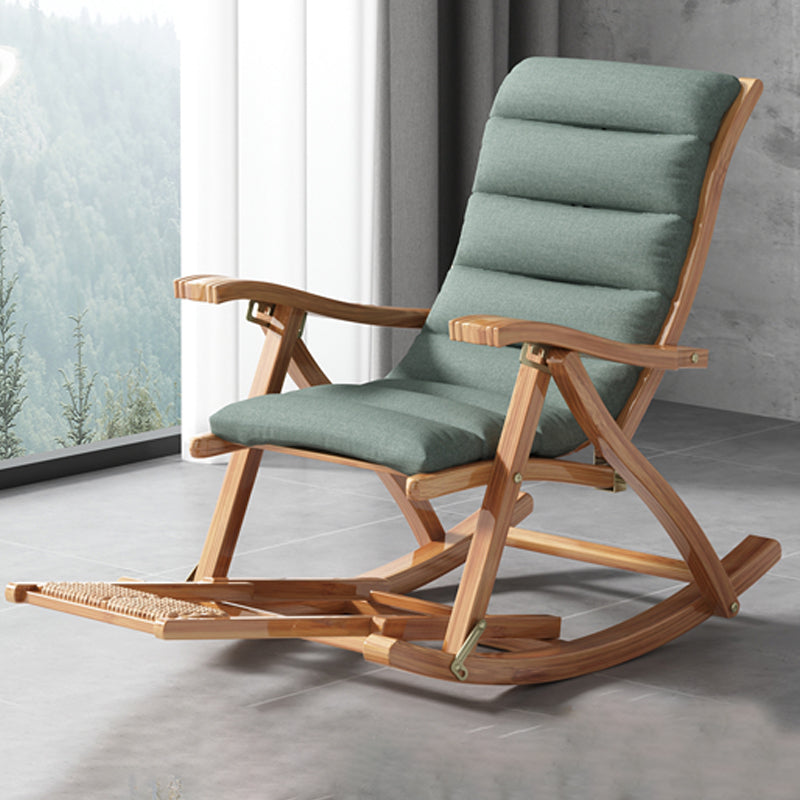 Modern Wood Rocking Chair Folding with Cotton Cushion for Home Decor
