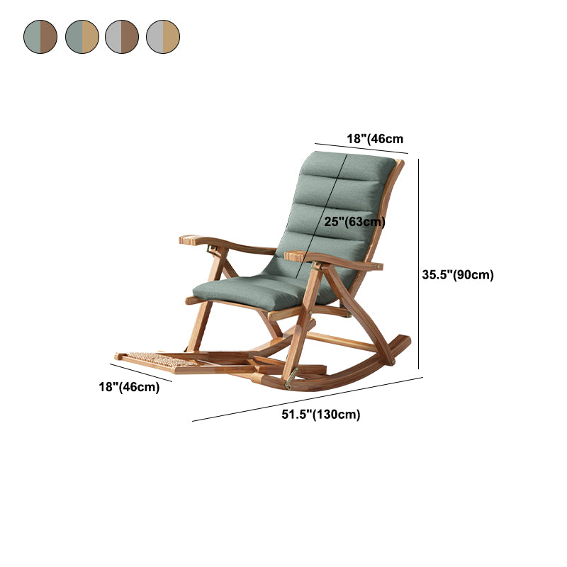 Modern Wood Rocking Chair Folding with Cotton Cushion for Home Decor