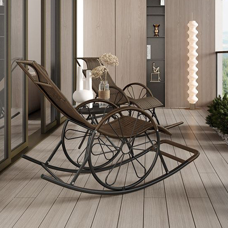 Modern Wicker Rocking Chair Reclining Rocker Chair for Living Room