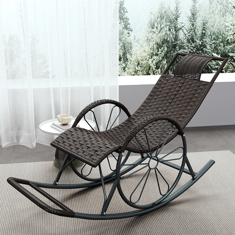 Modern Wicker Rocking Chair Reclining Rocker Chair for Living Room