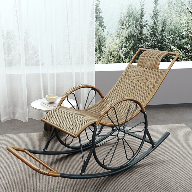 Modern Wicker Rocking Chair Reclining Rocker Chair for Living Room