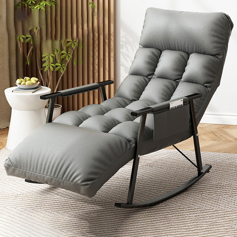 Upholstered Rocking Chair Reclining Yellow Rocker Chair for Drawing Room