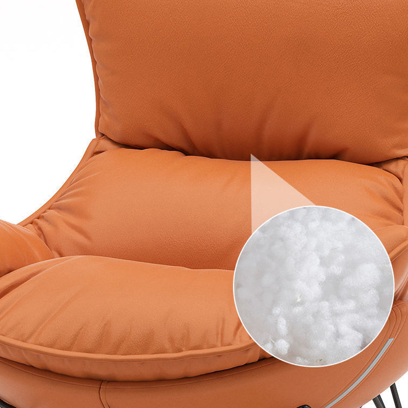 Simple Faux Leather Rocker Chair Plain Rocking Chair with Removable Cushions