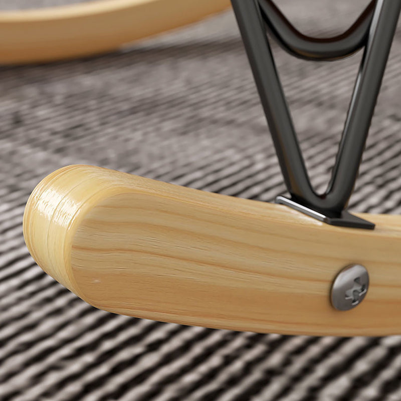 Simple Faux Leather Rocker Chair Plain Rocking Chair with Removable Cushions