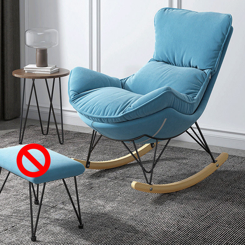 Simple Faux Leather Rocker Chair Plain Rocking Chair with Removable Cushions