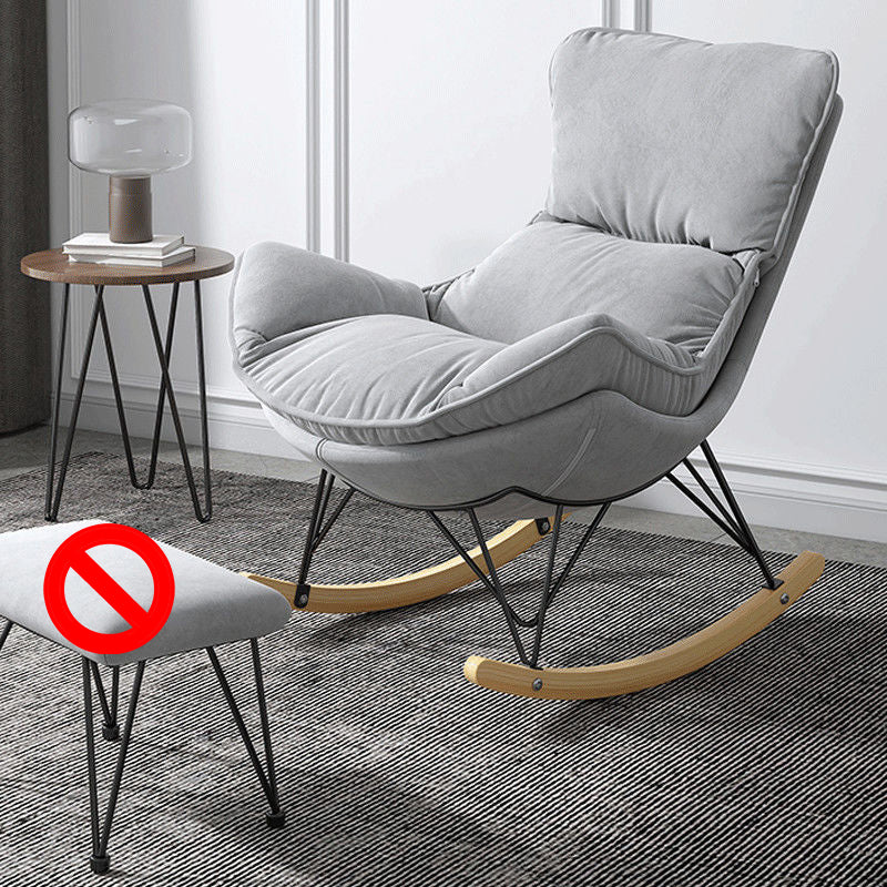 Simple Faux Leather Rocker Chair Plain Rocking Chair with Removable Cushions