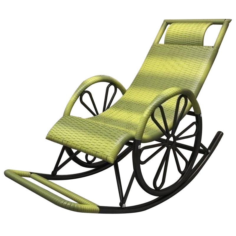 Contemporary Woven Rope Rocker Chair Wicker Rocking Chair for Home Decor