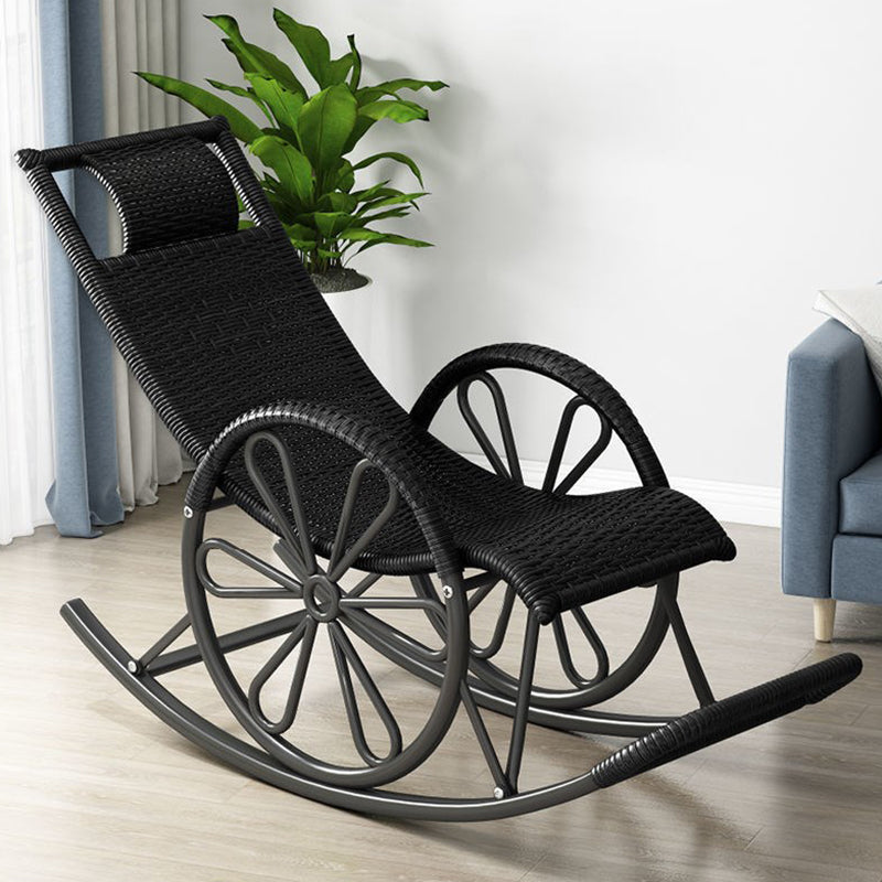 Modern Rattan Rocking Chair Woven Rope Rocker Chair for Drawing Room