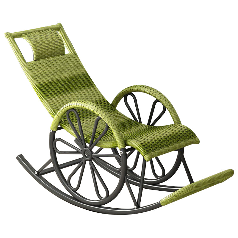 Modern Rattan Rocking Chair Woven Rope Rocker Chair for Drawing Room