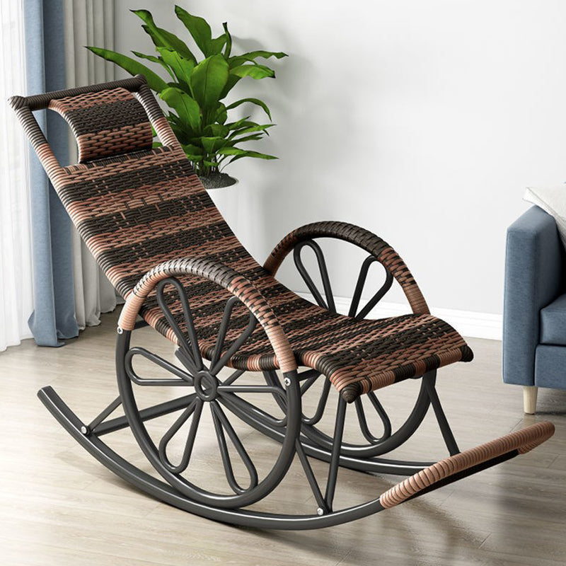 Modern Rattan Rocking Chair Woven Rope Rocker Chair for Drawing Room