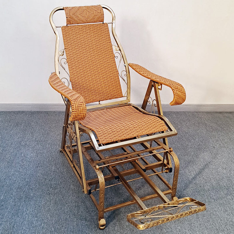 Modern Rattan Chair Solid  Color Rocker Chair with Metal Legs