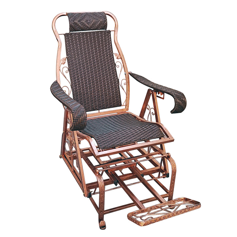 Modern Rattan Chair Solid  Color Rocker Chair with Metal Legs