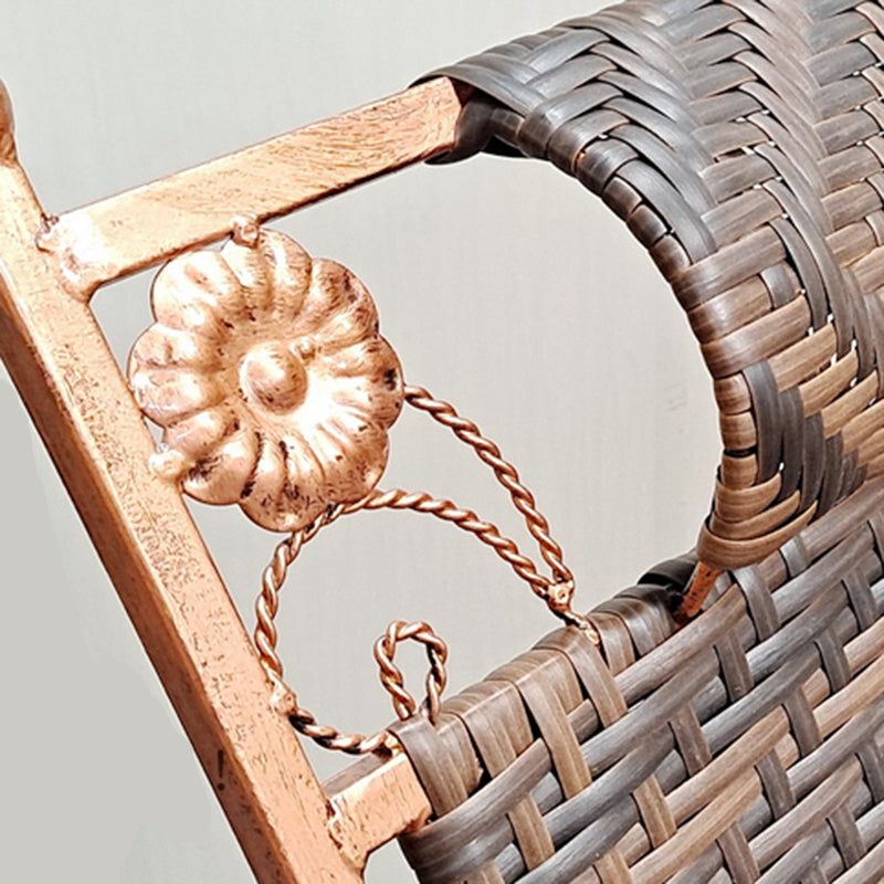 Modern Rattan Chair Solid  Color Rocker Chair with Metal Legs