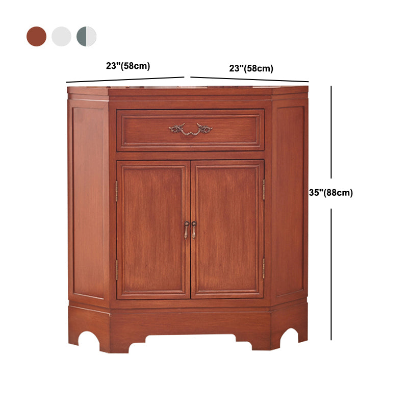 34.65"Tall Corner Cabinet, Contemporary Wooden Accent Cabinet