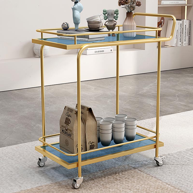 Contemporary Metal Prep Table 33.86"H Rolling Prep Table with Open Storage