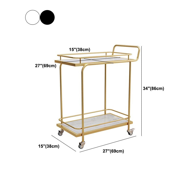 Contemporary Metal Prep Table 33.86"H Rolling Prep Table with Open Storage