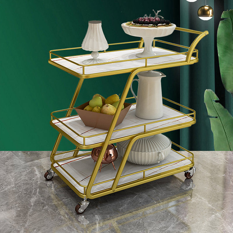 Contemporary Metal Prep Table 35.43"H Rolling Prep Table for Dining Room