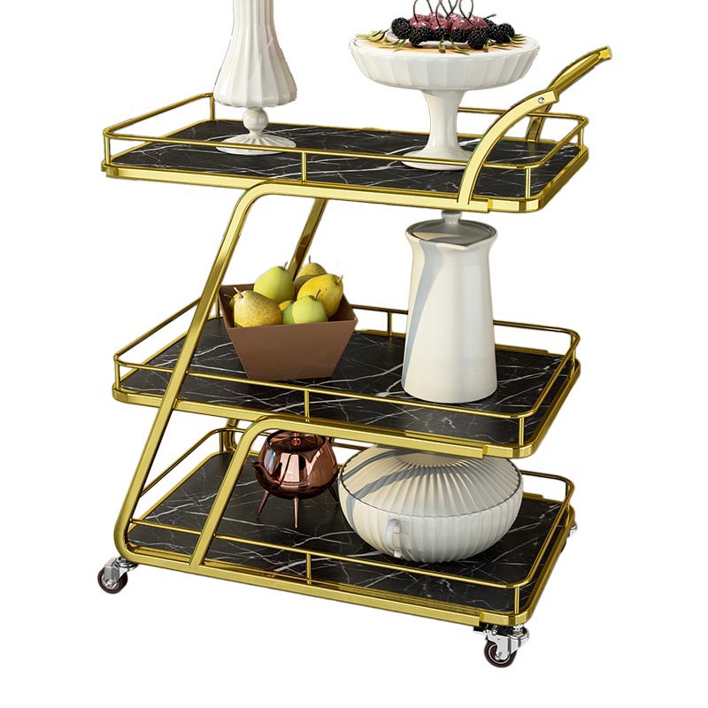 Contemporary Metal Prep Table 35.43"H Rolling Prep Table for Dining Room