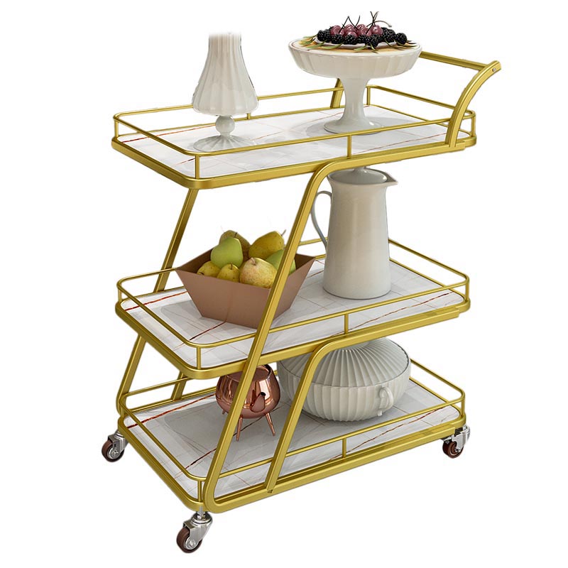 Contemporary Metal Prep Table 35.43"H Rolling Prep Table for Dining Room