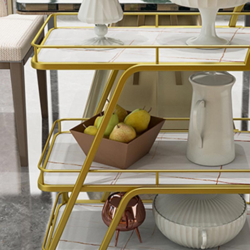 Contemporary Metal Prep Table 35.43"H Rolling Prep Table for Dining Room