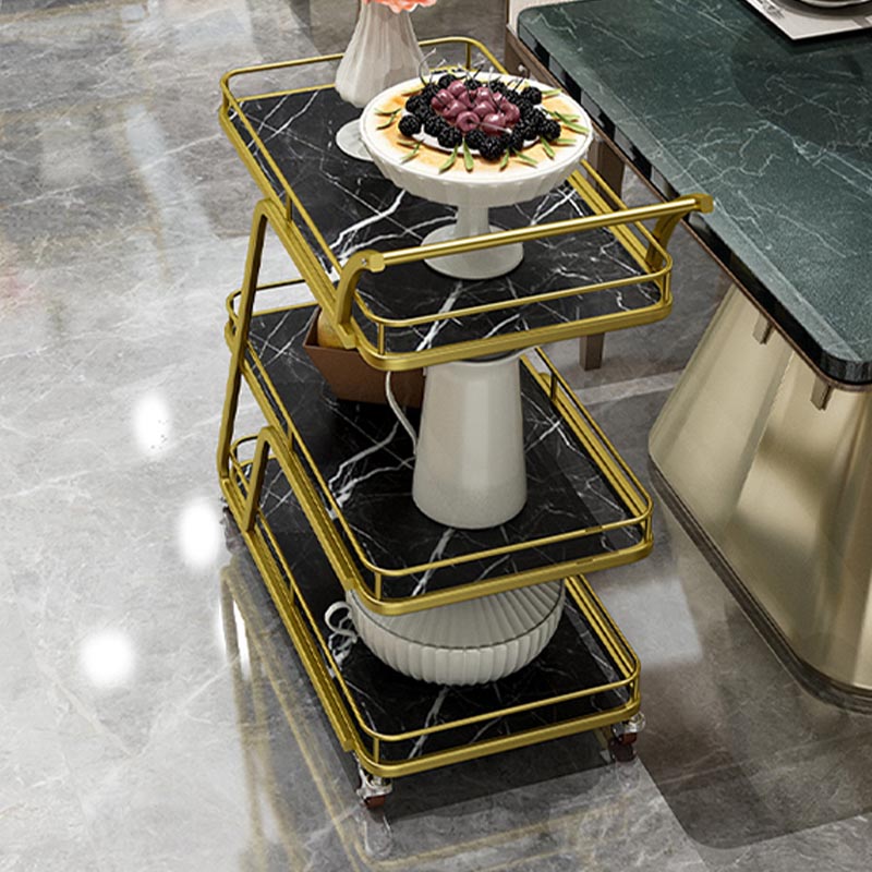 Contemporary Metal Prep Table 35.43"H Rolling Prep Table for Dining Room