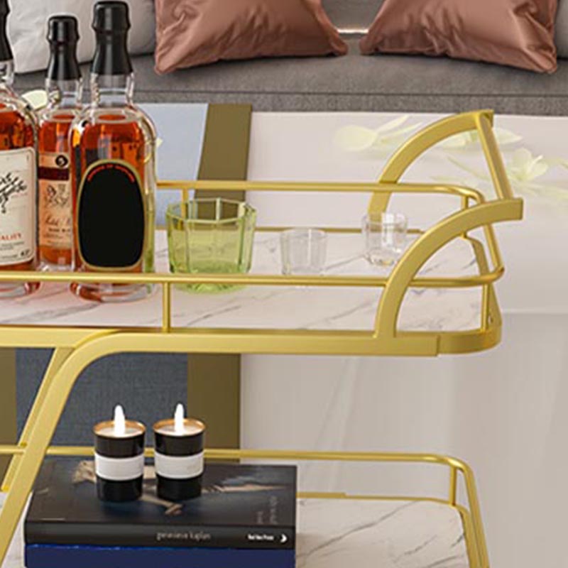 35.43" High Rolling Contemporary Prep Table Metal Prep Table with Open Storage