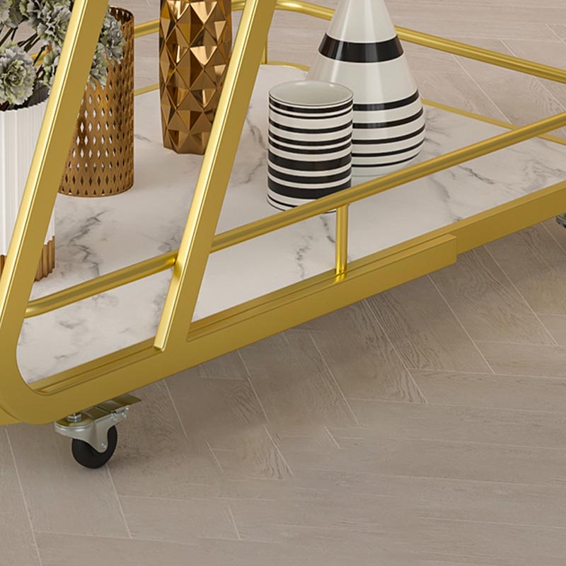 35.43" High Rolling Contemporary Prep Table Metal Prep Table with Open Storage