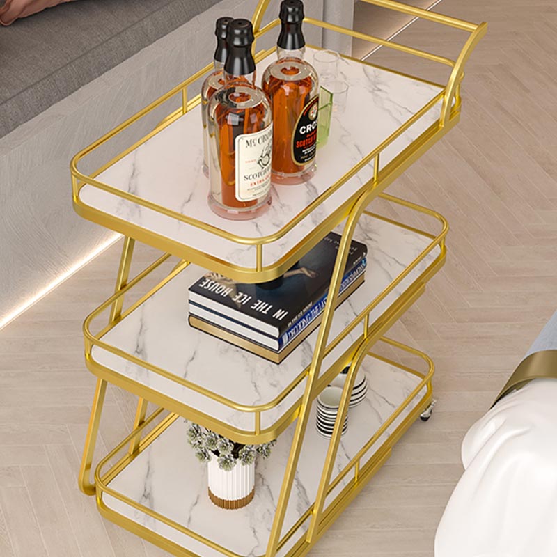 35.43" High Rolling Contemporary Prep Table Metal Prep Table with Open Storage