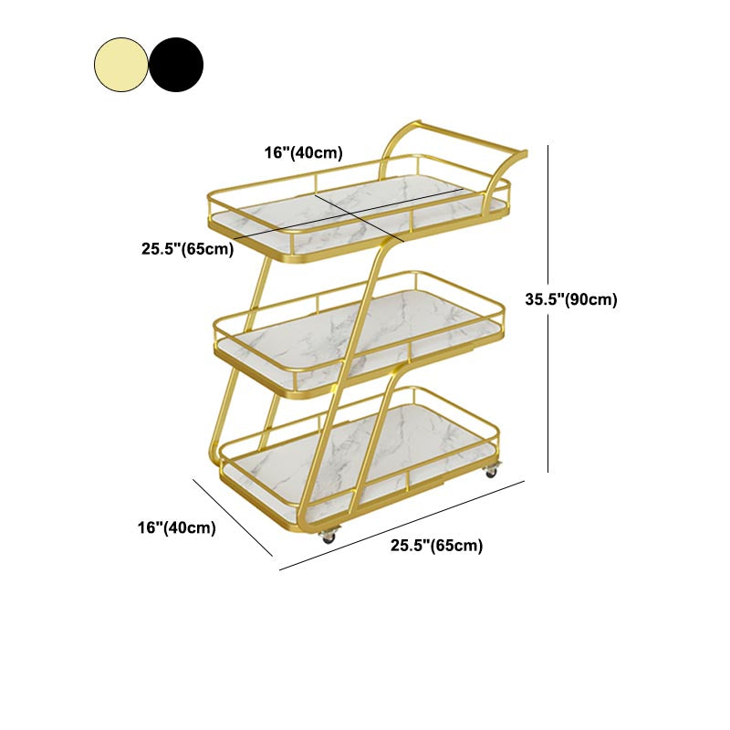 35.43" High Rolling Contemporary Prep Table Metal Prep Table with Open Storage