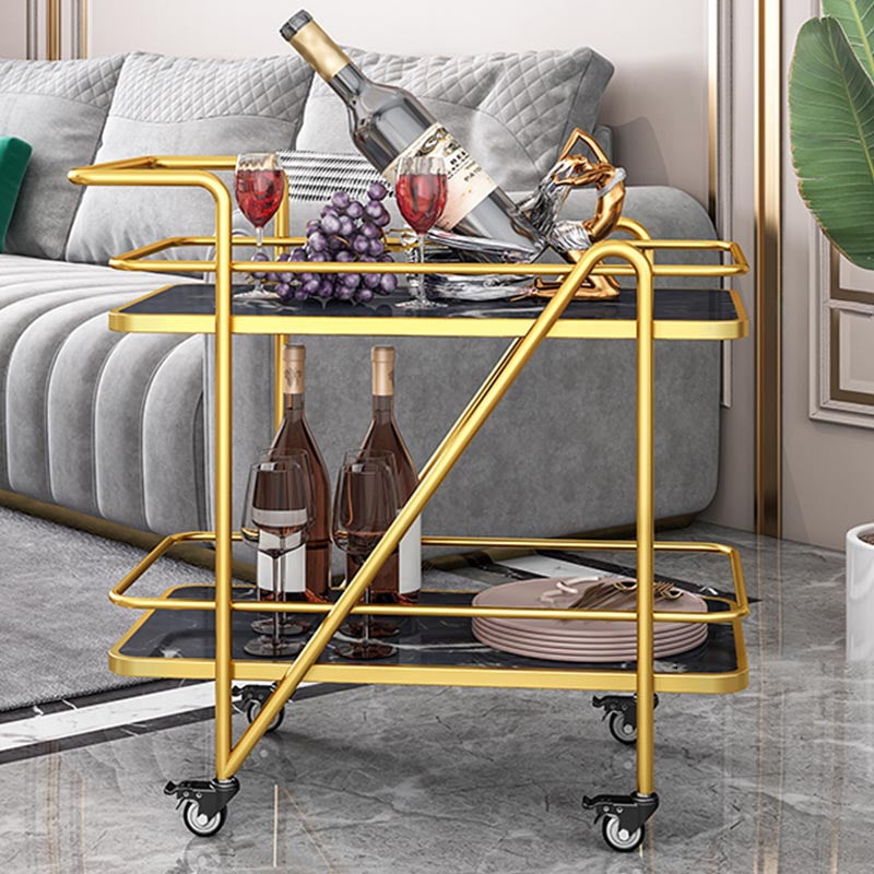 29.92" High Rolling Modern Style Prep Table Stone Prep Table for Dining Room