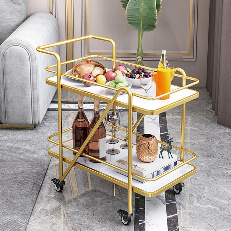 29.92" High Rolling Modern Style Prep Table Stone Prep Table for Dining Room