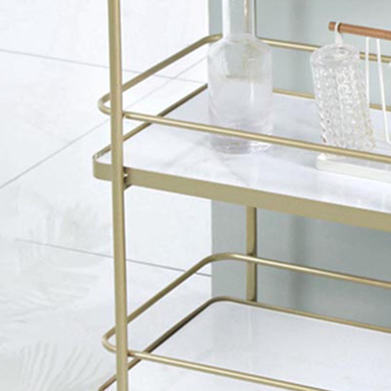 35.43"H Rolling Contemporary Prep Table Metal Prep Table with Open Storage