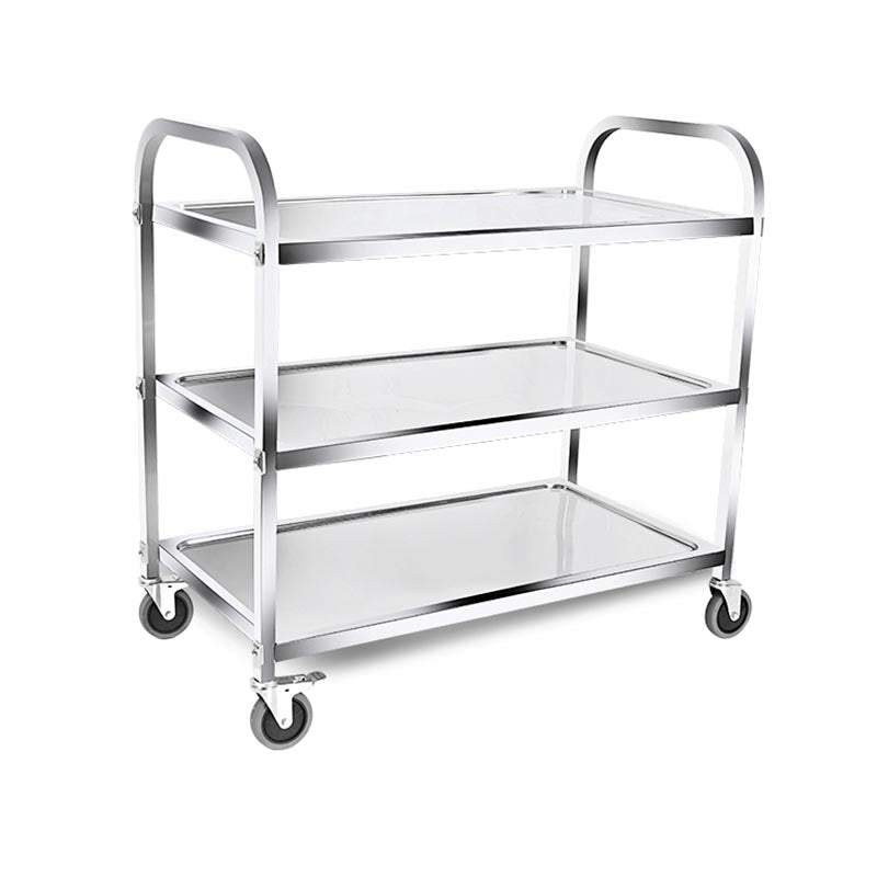 Contemporary Rolling Prep Table Metal Prep Table with Open Storage