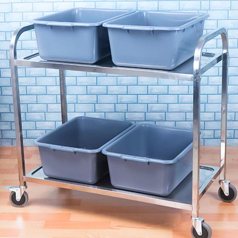 Contemporary Rolling Prep Table Metal Prep Table with Open Storage