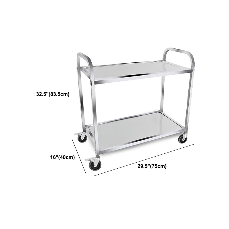 Contemporary Rolling Prep Table Metal Prep Table with Open Storage