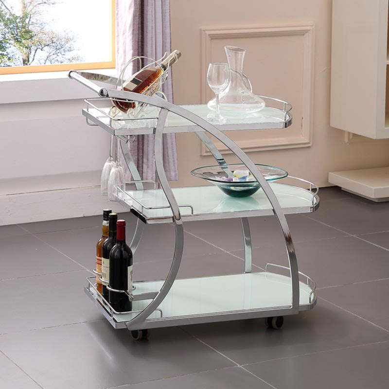 32.68" High Modern Prep Table Rolling Metal Prep Table for Home